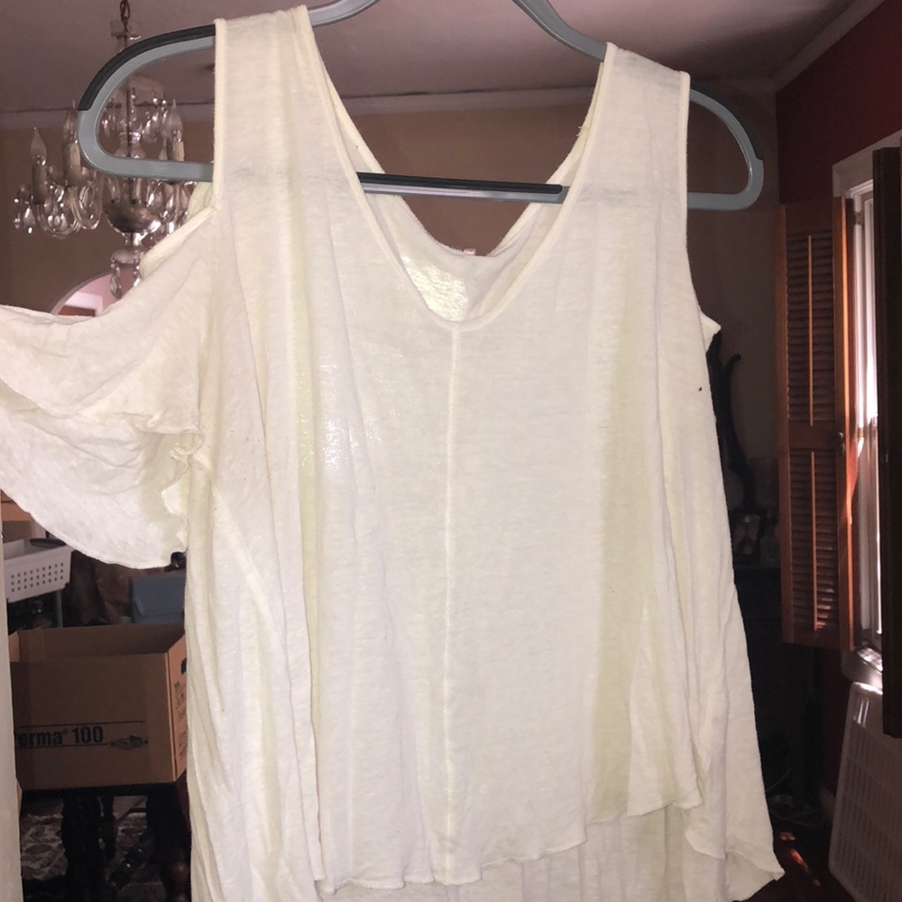 White Cold Shoulder Free People shirt